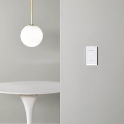 Amazon Basics Smart Dimmer Switch, 3-Way, Works with Alexa Only, 2.4 GHz Wi-Fi, No Hub Required, White