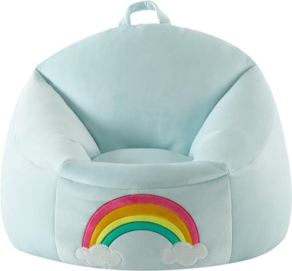Heritage Kids Micromink Squishy Bean Bag Chair for Kids Ages 3+, Rainbow