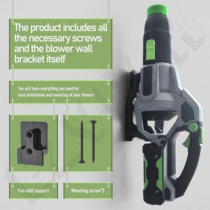 Blower Mounting Bracket for EGO 530, 615, 650, LB5300 Leaf Blower, with Blower Battery Bracket - Black