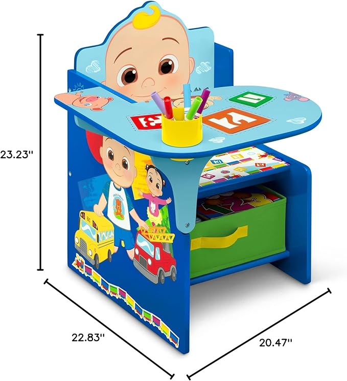 Delta Children Chair Desk with Storage Bin - Greenguard Gold Certified, CoComelon