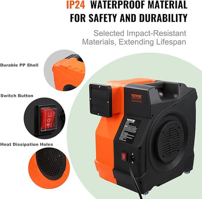 VEVOR Inflatable Blower, 1100W, 1.5 & 1.7 HP Bounce House Blower, Pump Commercial Air Blower for Inflatables, 3100 RPM Bouncy Castle Electric Fan for Bounce House, Waterslides