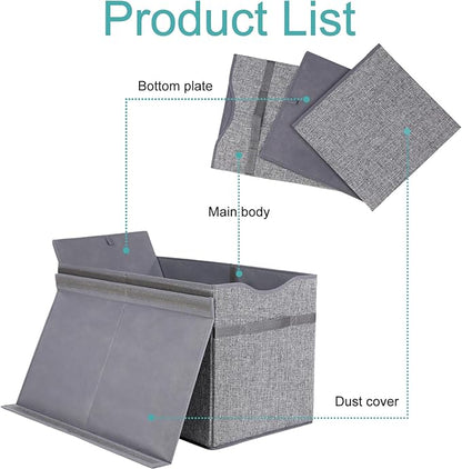 VICTOR'S Kids Toy Box Chest - Extra Large Lightweight Collapsible Toy Storage Organizer Boxes Bins Baskets for Kids, Boys, Girls, Nursery Room, Playroom, Closet (Linen Gray)