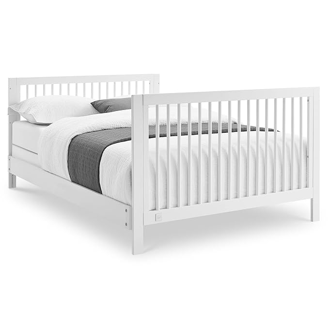 Delta Children babyGap Charlie 6-in-1 Convertible Crib + Brannan Bear Bookcase with Bins + Brannan Bear Wall Shelf with 4 Hooks, Bianca White (Bundle)