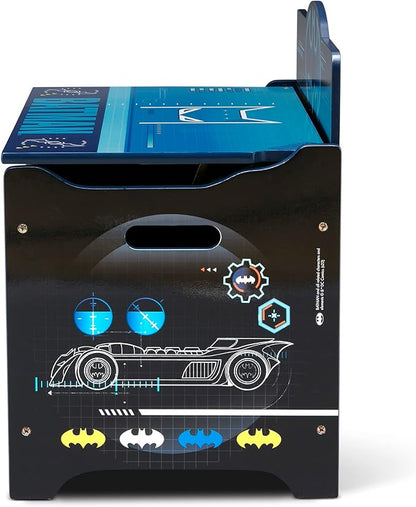 Batman Deluxe Toy Box by Delta Children Greenguard Gold Certified, Black/Blue