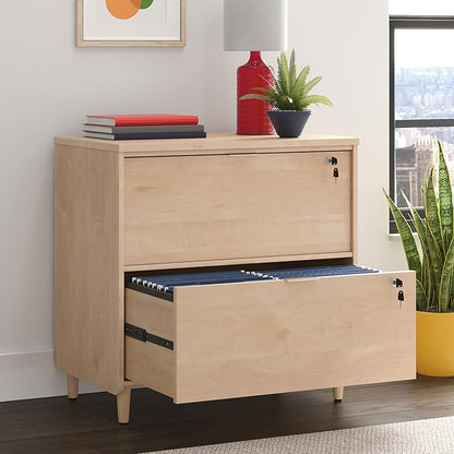 Sauder Clifford Place 2-Drawer Lateral File Cabinet, L: 29.53" x W: 18.5" x H: 30.28", Natural Maple Finish