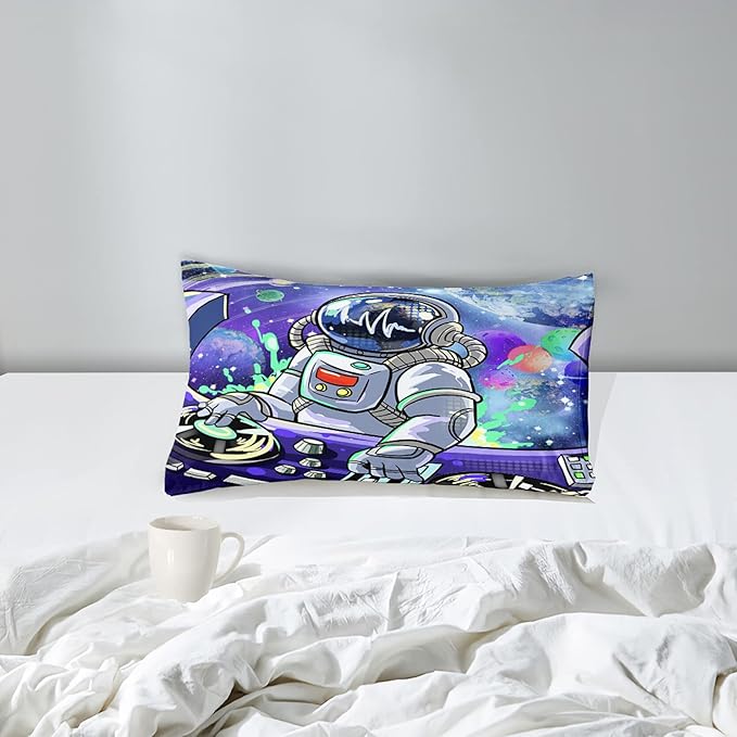 Astronaut Comforter Twin for Teens Boys Kids Girls Universe Outer Space Bedding Set Themed Astronaut Printed Pattern Kids Comforter for Boys Bedroom Decor, 1 Comforter 1 Pillowcases