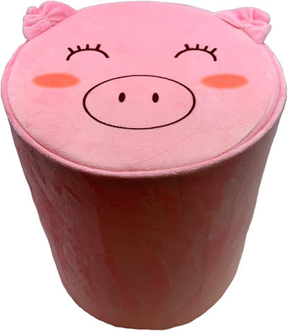 Storl Organizer Storage Stool for Toy and Cloth and Kids Stool (Pig, 12Wx13H)