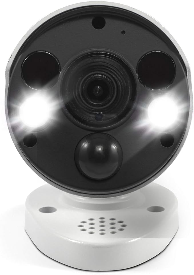 Swann Home Security Camera, POE Cat5e NVR 4K HD Video, Indoor or Outdoor Wired Surveillance CCTV, Color Night Vision, Heat Motion Detection, LED Lights, Metal Housing, Face Recognition, 2-Way Talk