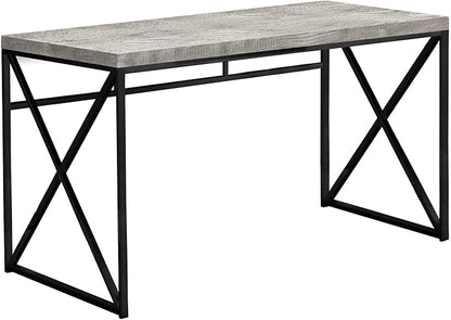 Monarch Specialties 7451 Computer Desk, Home Office, Laptop, Work, Laminate, Contemporary, Modern Desk-48, 47.25" L x 23.75" W x 29.75" H, Grey Reclaimed Wood-Look/Black Metal