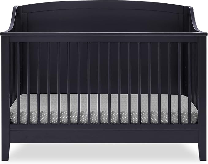 Delta Children Campbell 6-in-1 Convertible Crib - Greenguard Gold Certified, Midnight Grey