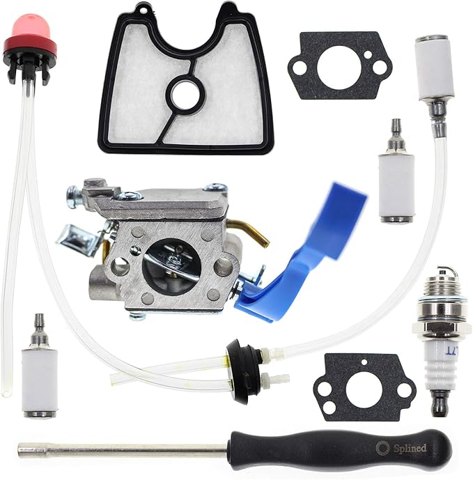 Carburetor for 125BX 125BVX 28CC Leaf Blower Replace 590460102 545081811 C1Q-W37 with 581798001 Fuel Kit