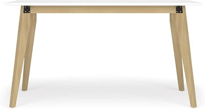 HON Basyx BSX55WPLTWH Modern Home Office Wood Computer Desk, 55", White