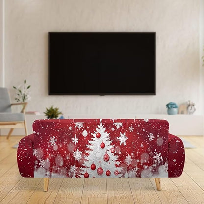 FKELYI Christmas Tree Sofa Furniture Protector Easy Going Stretch Sofa Slipcover Non-Slip Sofa Couch Cover Washable Sofa Slipcovers XL