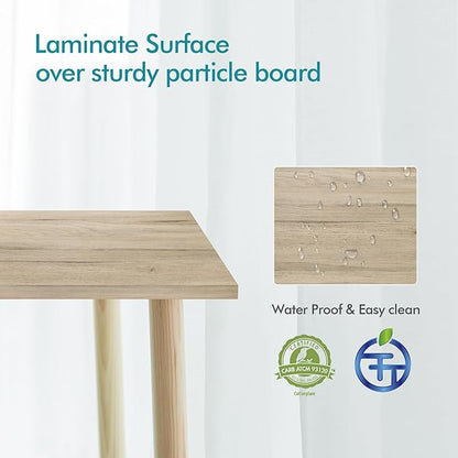 Kaboon Universal Tabletop 45.67"x23.62", Solid One-Piece Melamine Table Top, Double Desk L-Desk DIY, Home and Office, Oak