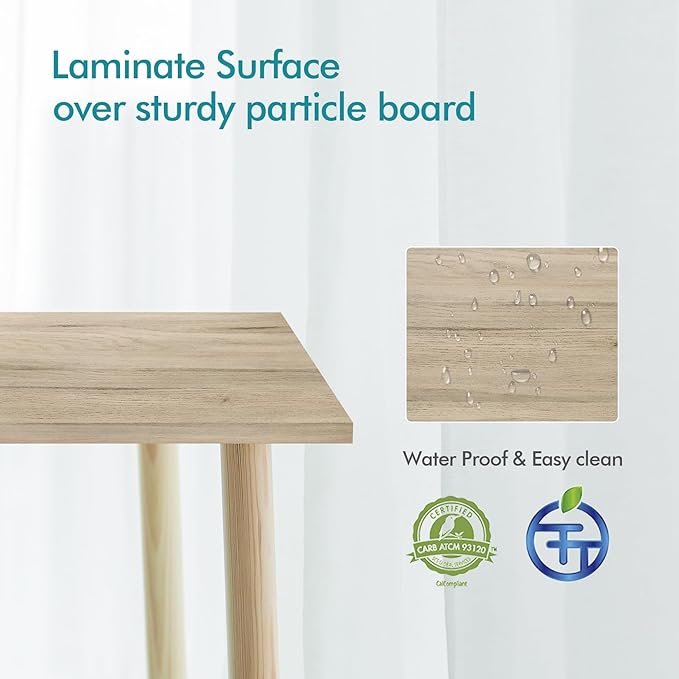 Kaboon Universal Tabletop 45"x20", Solid One-Piece Melamine Table Top, Double Desk L-Desk Floating Desk DIY, Home and Office, Oak