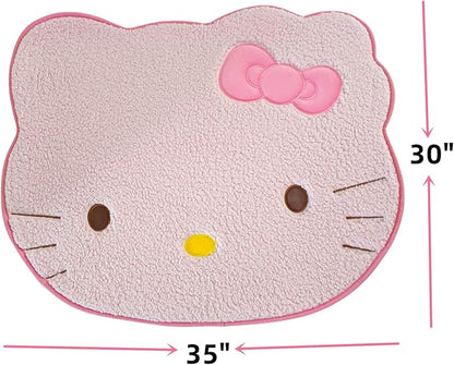 Area Rugs Kawaii Carpet Super Soft Area Rugs Cute Cartoon Kitten Face Pattern Bedroom Mats，Luxury Shaggy High Absorbent and Anti Slip