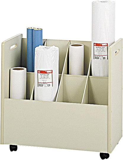 Safco Products 3045 Mobile Roll File, 8 Compartment, Putty