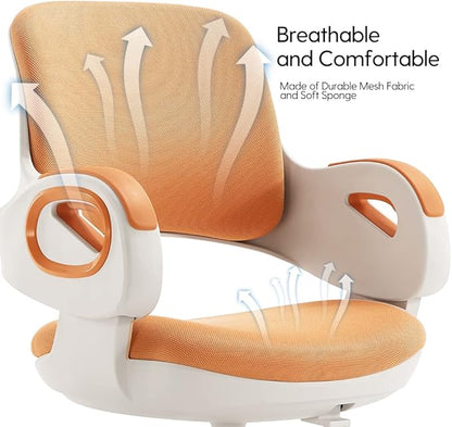 TIANFUSTAR Kids Desk Chair, Height Adjustable Children Study Chair, Ergonomics Student Chair, Child Computer Chair for Boys Girls Age 4-14, Orange