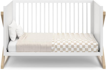 Storkcraft Equinox 3-in-1 Convertible Crib (Driftwood) - Easily Converts to Toddler Bed & Daybed, 3-Position Adjustable Mattress Support Base, Modern Two-Tone Design for Contemporary Nursery