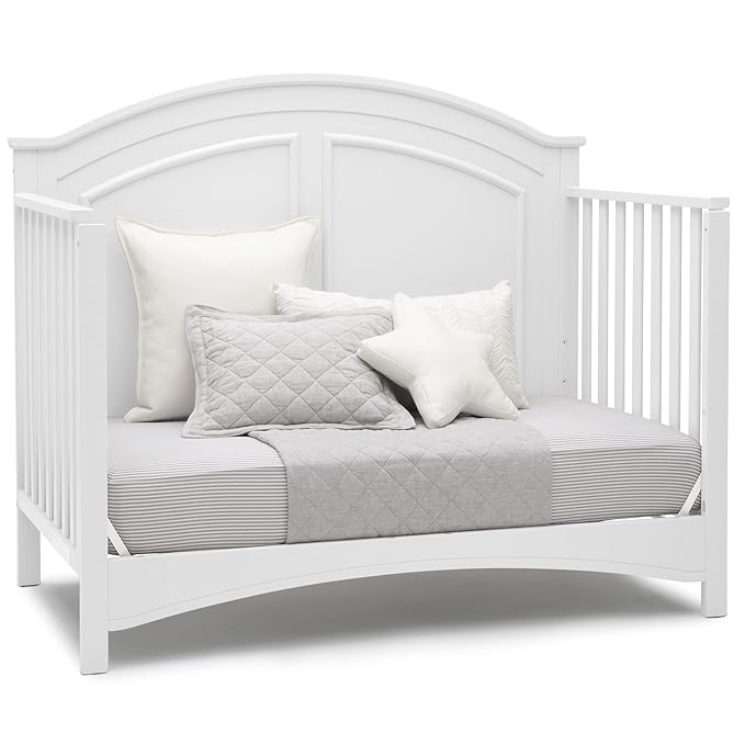 Delta Children Perry 6-in-1 Convertible Crib - Greenguard Gold Certified, Bianca White