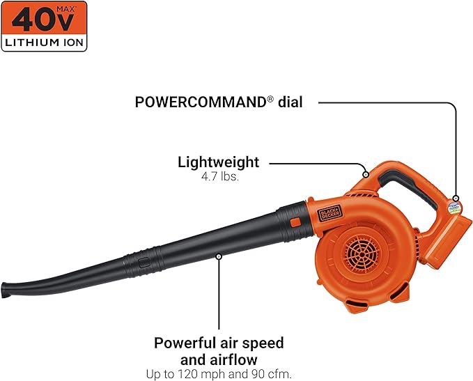 BLACK+DECKER 40V MAX* Cordless Hard-Surface Sweeper with POWERCOMMAND, Tool Only (LSW36)