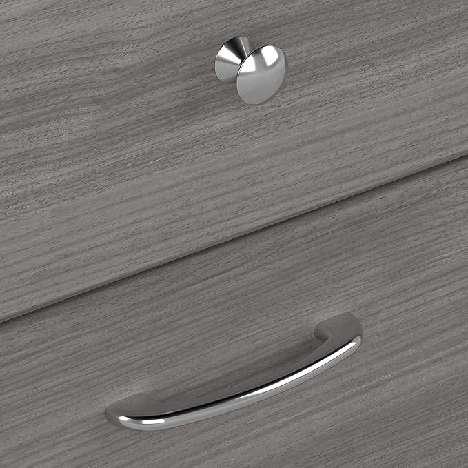 Bush Furniture Cabot Desks for Home Office with Storage and Chrome Hardware | Elegant Computer Table with Drawers, 72W, Modern Gray