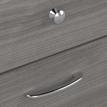 Bush Furniture Cabot Desks for Home Office with Storage and Chrome Hardware | Elegant Computer Table with Drawers, 72W, Modern Gray