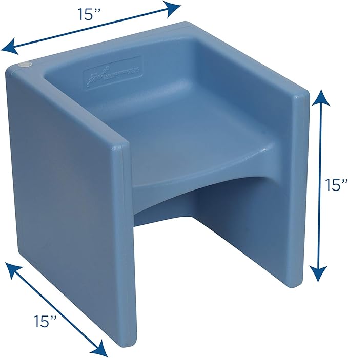 Children's Factory 3-in-1 Cube Chair for Kids, Flexible Seating Classroom Furniture, 1-Pack, Sky Blue