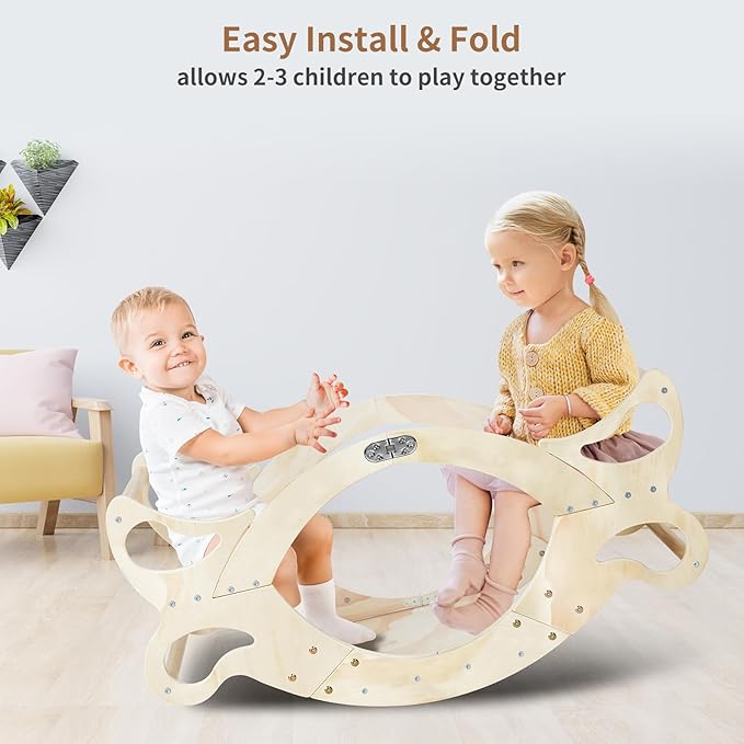 Wooden 2 in-1 Kids Table and Chair Set, Kids Activity Table for Drawing Read Playing, Toddler Learning Play Table Toys for Home, Nursery, Playroom, Gift for Boy & Girl (Natural)