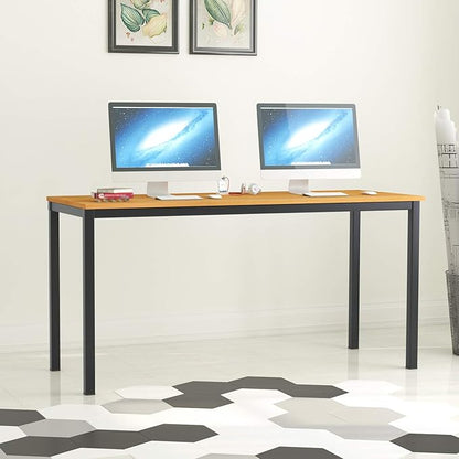 soges 63 Inch Long Computer Desk Home Office Table Writing Desk Study Table Gaming Table Computer WorkstationsTeak GCP2AC3-160TB