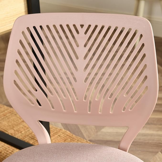 FurnitureR Writing Task Chair for Teens Boys Girls 360 Rolling Wheels Fabric Soft Pad Seat Breathable Backrest, Height Adjustable Liftup 29.5"-34.3", Morandi Pink