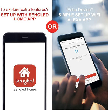Sengled Alexa WiFi Light Bulb - Smart Bulbs That Work with Alexa/Google Assistant, A19 Daylight (5000K) - No Hub Required, 800LM 60W High CRI)60 Equivalent, 4 Count (Pack of 1)