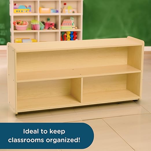 Angeles Kids 2 Shelf Bookshelf Organizer, Classroom Bookshelf for Kids and Toddlers