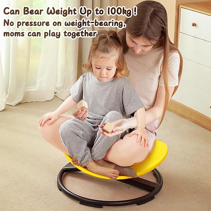 Kids Sensory Chair for Autism Kids Swivel Chair, Sensory Spin Chair Seat Improve Physical Coordination Wobble Chair for Kids Sit and Spin Relief of Motion Sickness