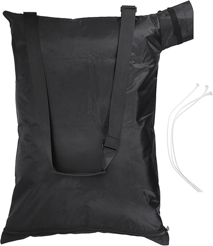 OwnMy Universal Leaf Vacuum Blower Bag Black Leaf Vacuum Bag Leaf Blower Replacement Bag with 3 Fasten Ties, Adjustable Leaf Blower Mulcher Bag Bottom Debris Zipper Bag Fallen Leaves Collection Bag