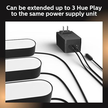 Philips Hue 16-Foot Extension Cable for Philips Hue Play Light Bar, Black - 1 Pack - Power Supply Not Included