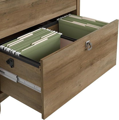 Bush SAF132RCP-03 Salinas 2-Drawer Lateral File Cabinet, Letter/Legal, Reclaimed Pine, 31.73-Inch