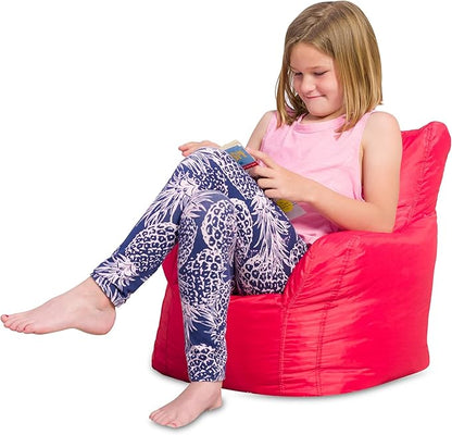 Posh Creations Bean Bag Structured Seat for Toddlers and Kids, Comfy Chair for Children, Pasadena, Red