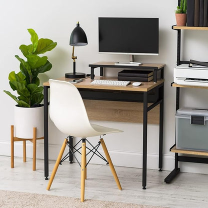 IRIS OWDN-8862 Computer Desk with Organizer, Monitor Stand, and Cable Tray, 31" - Rustic, Wood