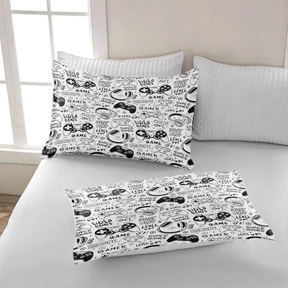 Gaming Comforter for Boys Teens,Game Bedding Sets Twin,Kids Gamer Comforter Set,Video Game Bedroom Decor,Gamepad Controller Duvet Insert All Season 3 Piece 1 Comforter and 2 Pillowcases