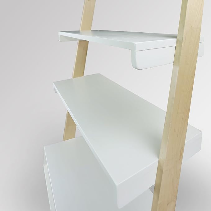 American Trails Freestanding Ladder Desk With Drawer, Natural Maple/White