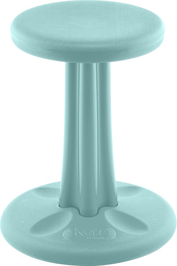 Kore Kids Junior Wobble Chair - Flexible Seating Stool for Classroom, Elementary School, ADD/ADHD - Made in The USA - Junior- Age 8-9, Grade 3-4, Teal (16in)