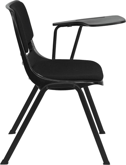 Flash Furniture HERCULES 5 Pack Black Padded Ergonomic Shell Chair with Left Handed Flip-Up Tablet Arm