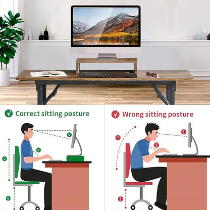 TEMI Foldable Desks for Small Spaces - Quick and Easy Setup Portable Desk. Folding Table for Office, Bedroom, or Outdoor Activities. Small Foldable Desk Functions, as a Computer Table and Study Desk
