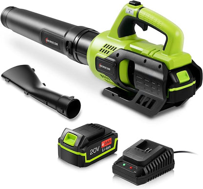 Leaf Blower Cordless, 580CFM/160MPH Electric Leaf Blower with 4.0Ah Battery Powered, Blower with Extension Nozzle, Lightweight Leaf Blowers for Lawn Care, Yard, Garage, Patio & Sidewalk Blowing