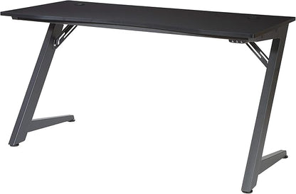 OSP Home Furnishings Beta Battlestation Gaming Desk with Bluetooth RGB LED Lights, Matte Black
