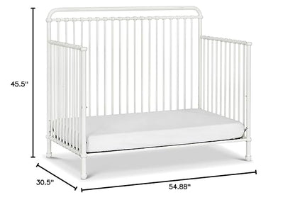 Namesake Winston 4-in-1 Convertible Metal Crib in Washed White, Greenguard Gold Certified