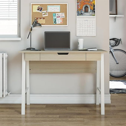 Ameriwood Home Oxford Computer Desk with Drawer, Pale Oak
