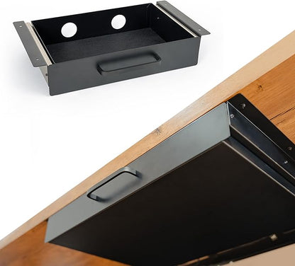 Under Desk Drawer For Desk, Standing Desk Drawer Attachment Under Desk Drawer Slide Out, Carbon Steel Office Drawers Under Desk Pull Out Undermount Drawer, Sliding Underdesk Drawer - 13*8*2.8 in