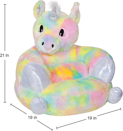 Trend Lab Rainbow Unicorn Toddler Chair Plush Character Kids Chair Comfy Furniture Pillow Chair for Boys and Girls, 21 x 19 x 19 inches